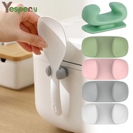 YESPERY Multifunctional Rice Spoon Storage Rack Rice Shovel Card Slot Hook Self-adhesive Silicone Hook Rice Cooker Spoon Placement Rack