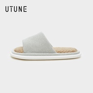 UTUNE Women Indoor Line Slippers Open Toes Men Home Shoes Non-slip Soft House Flats