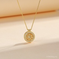 Necklace Jewelry Fashion Auspicious Turnable Ancient Method Silver Necklace Sweater Chain s925 Compa