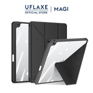 UFLAXE MAGI เคสโฟลิโออัจฉริยะกันกระแทกสำหรับ Apple iPad (รุ่นที่ 7 / 8 / 9 / 10) / iPad 7 / iPad 8 / iPad 9 / iPad 10 ฝาครอบแท็บเล็ตใสแบบป้องกันเต็มรูปแบบที่ทนทานปลอกป้องกันแบบโปร่งใส
