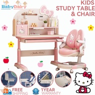 BabyDairy Children Study Desk Kids Study Table Solid Wood Adjustable School Age Kids Study Desk