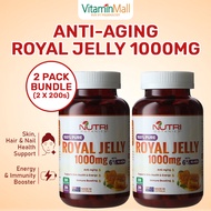 [TWIN PACK 2x200s] Nutri Botanics Royal Jelly 1000mg - Anti Aging Royal Jelly Supplement Immune