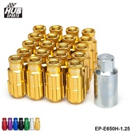 Jdm Racing Aluminum Lock Lug Nuts 20Pcs W/Key 12x1.25 For Nissan Subaru Suzuki Aftermarket Wheel Nuts HU-E650H-1.25