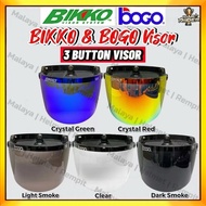 BOGO Visor Helmet 3 Button MHR MS88 SGV MAGNUM Topi Motor Cermin Original Quality Motorcycle Black C