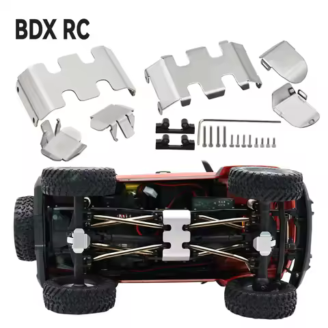 SCX24 Stainless Steel Chassis Armor Axle Protector Skid Plate for 1/24 RC Crawler Axial SCX24 C10 JE