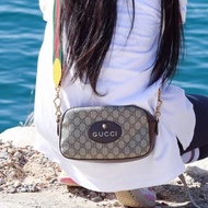 穿搭神器💯超低價❤️‍🔥Gucci古馳虎頭老花拚皮相機包單肩斜挎包