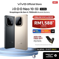 [Online Promo] iQOO Neo 10 5G (12+12)GB+256GB SDM 8sGen4+Q1, 
7000mAh 120W, 1.5k 144Hz, 7K VC Coolin
