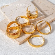 JUSTOP Earrings French Earrings Circle Earrings O-Hoop Large Earrings Plain Hoop Earrings