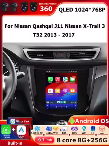 9.7" Android 16 Auto Carplay For Nissan Qashqai J11 Nissan X-Trail 3 T32 2013 - 2017 Car Radio Multi