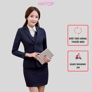 Áo vest nữ công sở tay dài HATOP cao cấp màu xanh đen vải tuyết mưa lᴏại 1 AVDX402