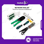 FunTech Network Cable Tester Tool Screwdriver Wire Stripper RJ45 Connector Computer Network Crimping