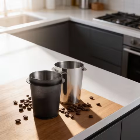 Coffee Dispenser Dosing Cup Sniffing Mug Dust Receiver Coffee Dust Conveyor Stainless Steel Coffee D