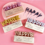 LILIN HAPPY BIRTHDAY CHROME WRITING CANDLES HBD WRITING CANDLE/S HAPPY BIRTHDAY LETTER CANDLE/S HBD 