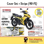 Y15ZR V2 RYC1 B17D YELLOW BLACK HITAM KUNING Cover Set Body With Stripe 100% HLY ( B17-F0000-A0-P1 &