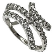 Size 13.5, 1.08ct Diamond Ring, 18K White Gold, 6.1g, Women's