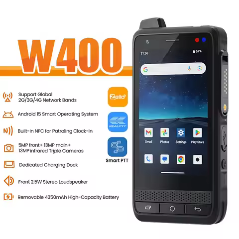 New Anysecu W400 Android 15 4G Network Radio Unlock WIFI NFC Poc Walkie Talkie F400 Work With Real-p