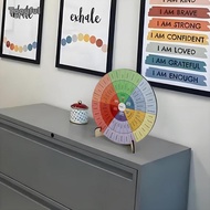 Tooyful Emotion Wheel, 15 Cm, Decorative Wooden Desk Decor, Emotion Wheel Chart for Study Room, Prof