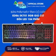 [GENUINE] Edra EK701 RGB Faux Mechanical Wired Computer Keyboard 104-key LED Light -