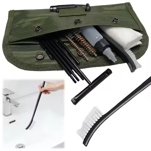 12pcs/Set Gun Barrel Cleaning Kit Pistol Handguns Rod Cleaner Brush Tools Cleaning Brush Kit for .22