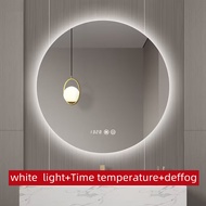 Intelligent bathroom mirror anti fog touch screen led lamp mirror bathroom mirror circular backlight