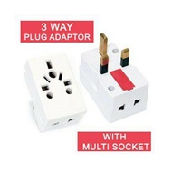 3 Way 3 Pin UK Plug Universal Travel Multi Adapter Socket Plug