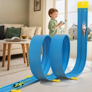 4 Meter Long Racing Track Toy with Flexible Loop Track + 4 Alloy Cars