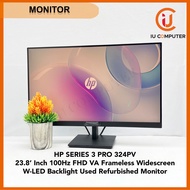 HP SERIES 3 PRO 324PV 23.8 INCH 100HZ FHD VA W-LED BACKLIGHT FRAMELESS WIDESCREEN USED REFURBISHED M