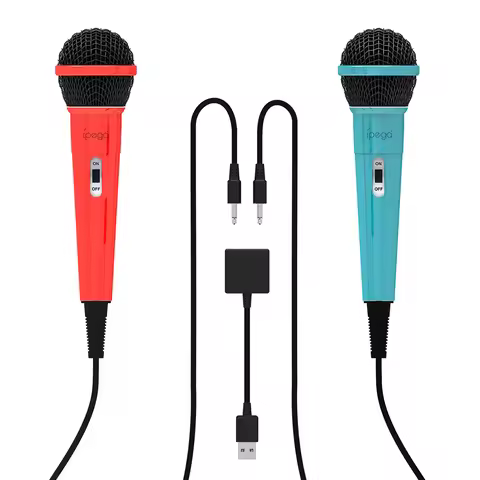 2 Pieces Of PG-SW089 USB Dual Wired Microphone For NS/PS4/PS5/PC/Xboxone Game Consoles Singing Games