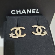 Chanel 大星星 CC logo 耳環 正品