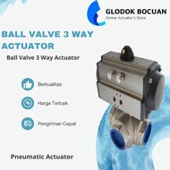 Actuator Ball Valve 3 Way Type L Port Size 1 Inch Double Acting