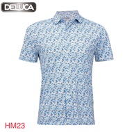 Áo Polo Golf Nam Shirt HM23 Màu Xanh -DELUCAHình Họa Tiết-Áo PoLo Chơi Golf Có Cổ- Kiểu Áo Sơ Mi Cài