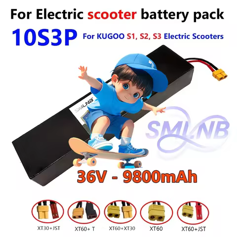 36V 9800mAh For KUGOO S1, S2, S3 Electric Scooters built-in BMS 10S3P lithium-ion battery 500W -750W