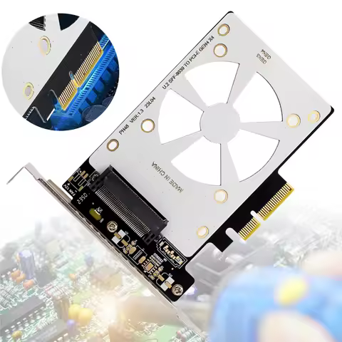 U.2 SFF-8639 To PCI-EX4 Expansion Card X4/X8/X16 Slot U.2 To PCIe Adapter Riser PCI-E GEN3 Support U