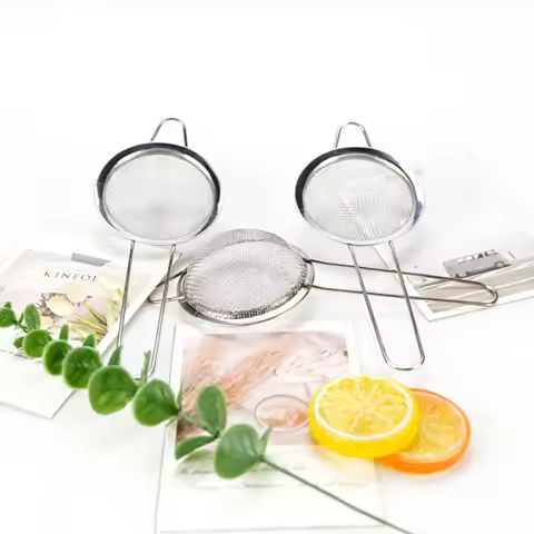 1PC 304 Stainless Steel Cocktail Strainer Mesh, Matcha Powder Filter Mesh, Conical Oil Strainer, Liq