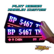 plat nomor acrilik led custom