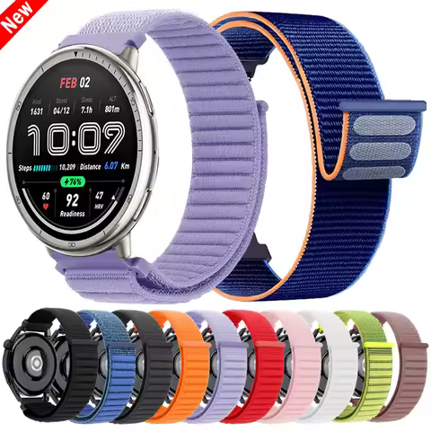 22mm 20mm Nylon Loop Strap For Amazfit Active 2 Bip 6 5 UNITY Breathable Bands GTS 3 4/GTR mini 4 3 