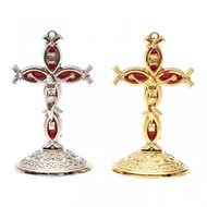 9cm Mini Catholic Fish Sitting Cross - Table Cross - Catholic Car Dashboard Cross