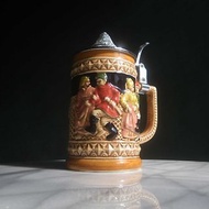 【老時光 OLD-TIME】早期二手浮雕陶瓷啤酒杯