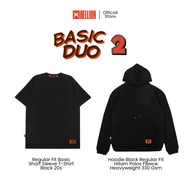 Hellion - Fit Basic T-Shirt Black + Hoodie Fleece 330GSM