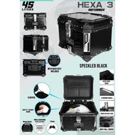 HNJ HEXA 1X PURE ALUMINUM ALLOY TOP BOX 45LITTERS MOTO COFFER