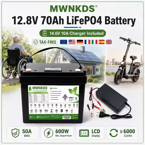 12V 70ah LiFePO4 Battery Pack 4S 12.8V Lithium Power Batteries1200W For RV Campers Golf Cart Off-Roa