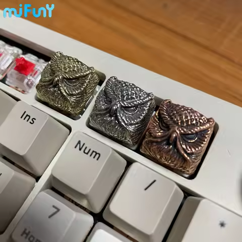 Pure Copper Point Keycap Owl Original Personality Customized Artisan Keycaps Cross Axis Universal Me