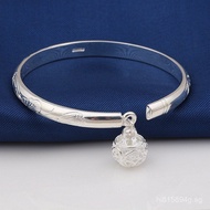 Ethnic Style Ruyi Bracelet Silver Ball Plain Silver Black Thai Women's Wholesale Silver Jewelry Open