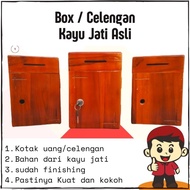 Teak Wood Charity Box 15x15x25