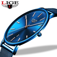 [Aishang watch industry]LIGE Womens นาฬิกาแบรนด์หรูนาฬิกากันน้ำแฟชั่นสุภาพสตรีนาฬิกาข้อมือสแตนเลส Casual นาฬิกาควอตซ์ Reloj Mujer