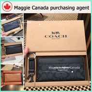 #Maggie Canada # Coach_New Men's Wallet/Purse/Long Wallet/Zip Wallet/Card Wallet/Clutch/(With keychain) F75000 F74597