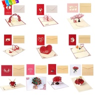 CHAAKIG 1Pcs Greeting Cards Christmas Birthday Gift Blessing Card Pop Up With Envelope Wedding Invitations
