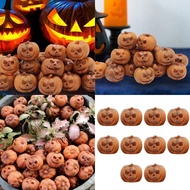 WOOWOOZ Pack of 10 Small Decorative Pumpkins Halloween Thanksgiving Highlight Permanent Rosin Orname