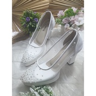 Elphii white shoes, beautiful wedding shoes, 9cm material