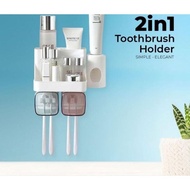 a - 2-in-1 toothbrush holder